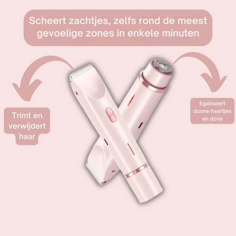 Lady Scheerapparaat 2-in-1 – Zijdezacht, pijnloos & snel