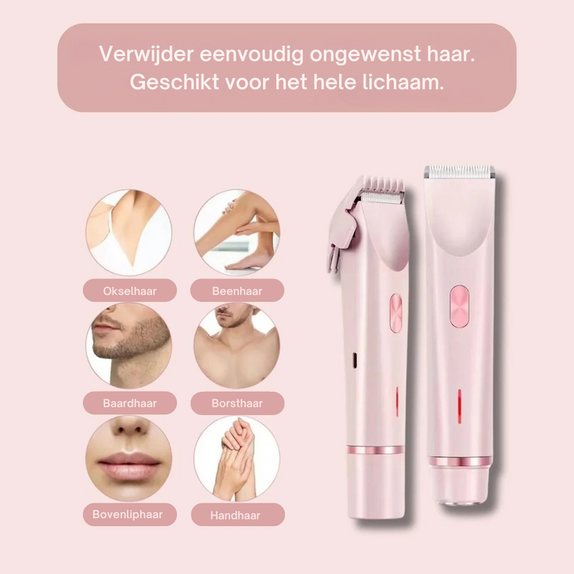 Lady Scheerapparaat 2-in-1 – Zijdezacht, pijnloos & snel