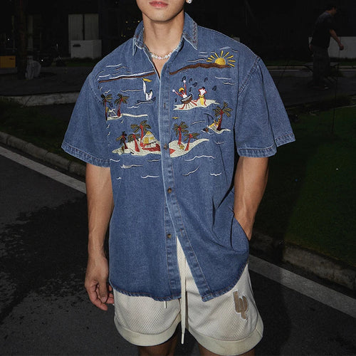 MIAMI BEACH DENIM OVERHEMD - Vizzaro