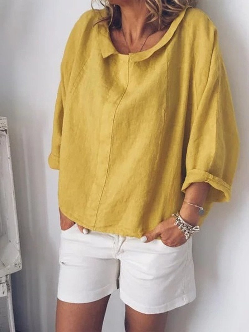 Lange Damesjurk van Linnen – Comfortabele Zomerjurk zonder Sluiting – Tijdloze Casual Stijl voor Elke Dag - Vizzaro