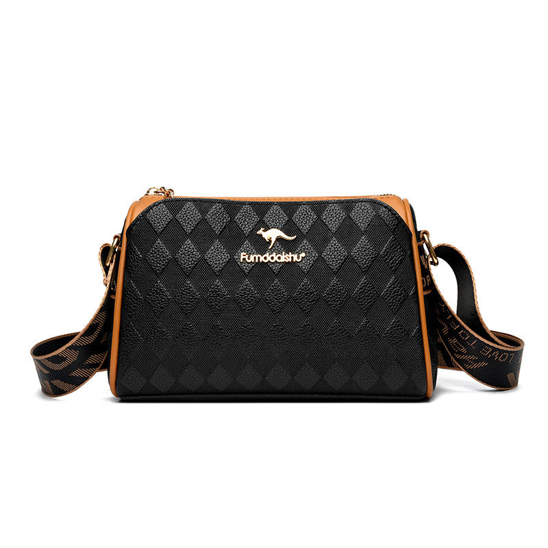 ✨ Luxe Diamantpatroon Crossbody Tas – Grote Capaciteit & 3 Lagen