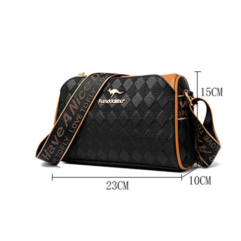 ✨ Luxe Diamantpatroon Crossbody Tas – Grote Capaciteit & 3 Lagen