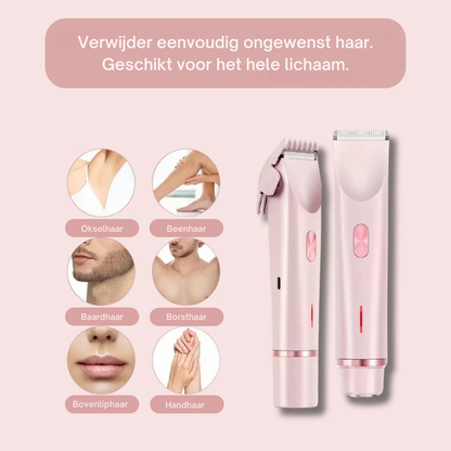 Lady Scheerapparaat 2-in-1 – Zijdezacht, pijnloos & snel