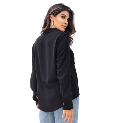 [Koop 1 en Krijg 2] Dames Casual Shirt Lange Mouwen met Elegante Pocket - Vizzaro