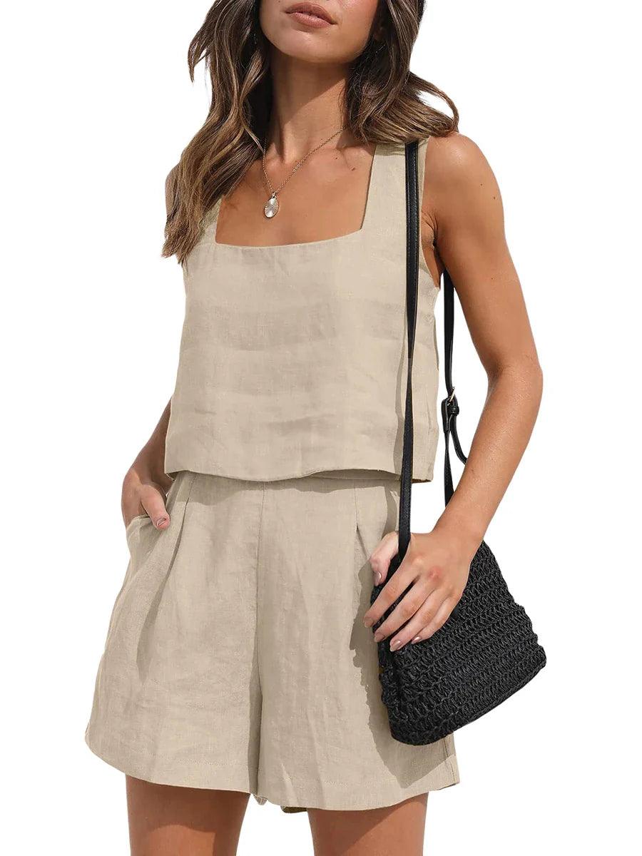Vrouwelijke Set Korte Broek en Casual Top Klair *Outlet* - Vizzaro