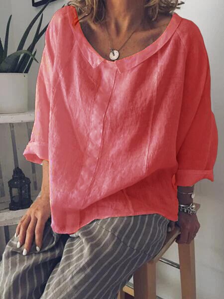 Lange Damesjurk van Linnen – Comfortabele Zomerjurk zonder Sluiting – Tijdloze Casual Stijl voor Elke Dag - Vizzaro