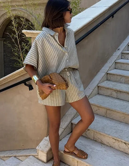 SORELLE™ Linnen Set – Zomerse Stijl & Ultiem Comfort in Eén Look | Ademend, Elegant & Klaar voor Elke Dag - Vizzaro