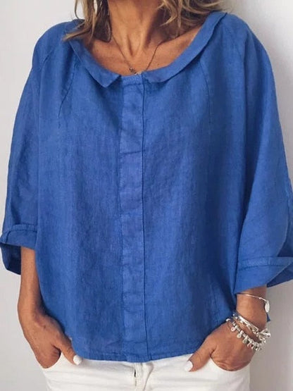 Lange Damesjurk van Linnen – Comfortabele Zomerjurk zonder Sluiting – Tijdloze Casual Stijl voor Elke Dag - Vizzaro