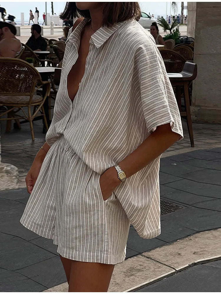 SORELLE™ Linnen Set – Zomerse Stijl & Ultiem Comfort in Eén Look | Ademend, Elegant & Klaar voor Elke Dag - Vizzaro
