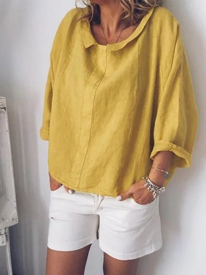 Lange Damesjurk van Linnen – Comfortabele Zomerjurk zonder Sluiting – Tijdloze Casual Stijl voor Elke Dag - Vizzaro
