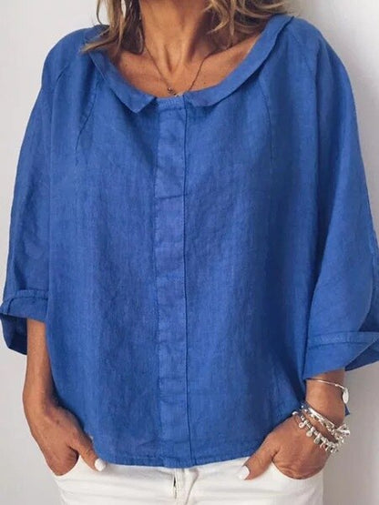 Lange Damesjurk van Linnen – Comfortabele Zomerjurk zonder Sluiting – Tijdloze Casual Stijl voor Elke Dag - Vizzaro