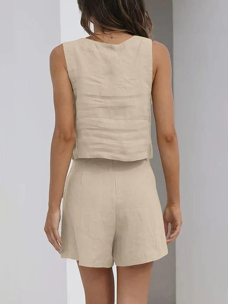 Vrouwelijke Set Korte Broek en Casual Top Klair *Outlet* - Vizzaro