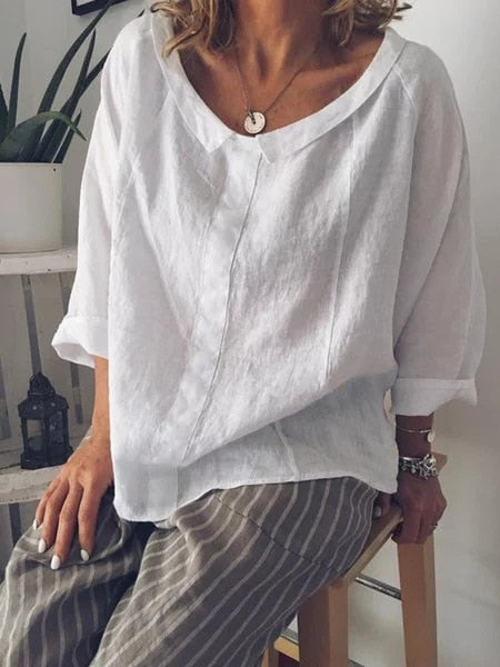 Lange Damesjurk van Linnen – Comfortabele Zomerjurk zonder Sluiting – Tijdloze Casual Stijl voor Elke Dag - Vizzaro
