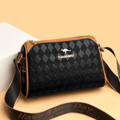 ✨ Luxe Diamantpatroon Crossbody Tas – Grote Capaciteit & 3 Lagen