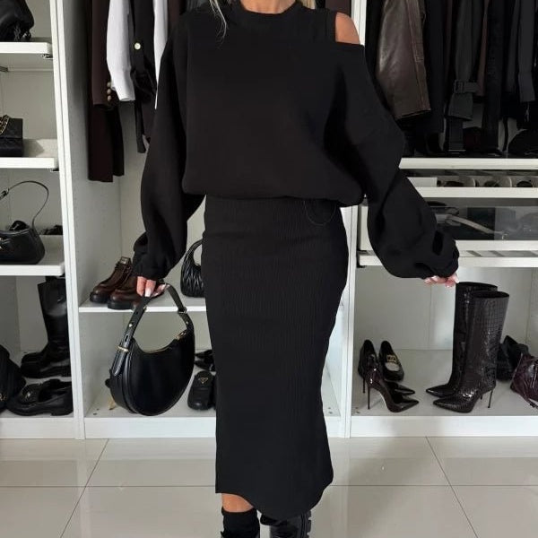 Dames Top & Mouwloze Jurk 2-delige Set