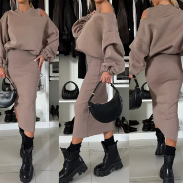 Dames Top & Mouwloze Jurk 2-delige Set